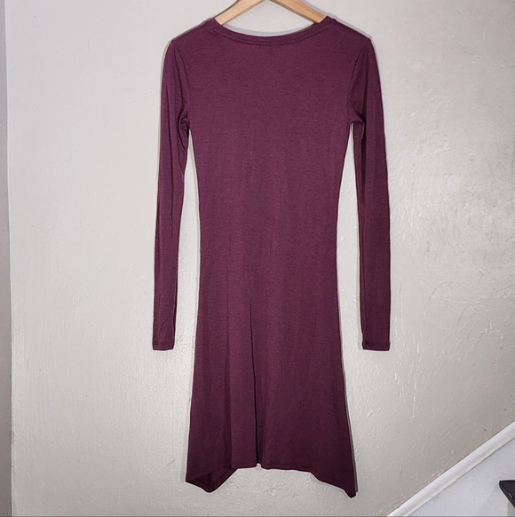 Emu Australia Merino Wool Long Sleeve Burgundy Dress - Picture 2 of 5